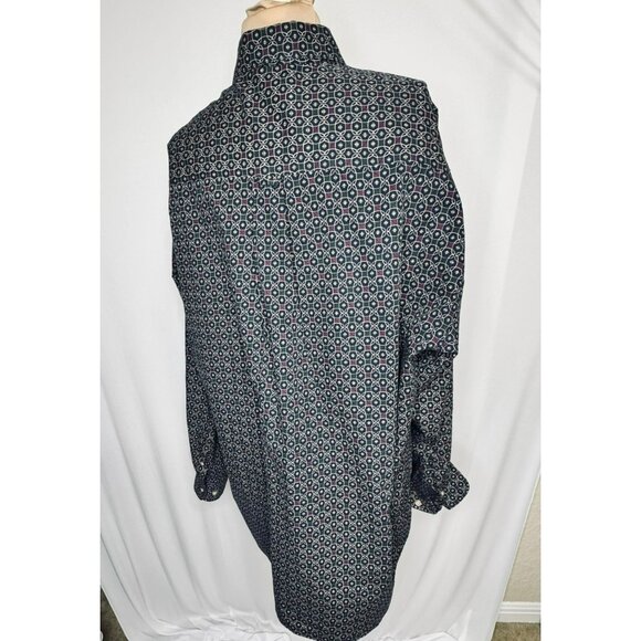 Enro Mens XX Large 100% Cotton Long Sleeve Button-Down Shirt XXL Geometric Print - Picture 9 of 11